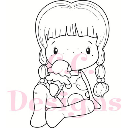 CC Designs - Swiss Pixie Collection - Cling Mounted Rubber Stamps - Ice Cream Birgitta