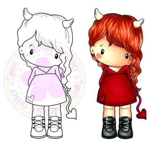 CC Designs - Swiss Pixie Collection - Cling Mounted Rubber Stamps - Devilish Lucy