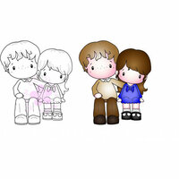 CC Designs - Swiss Pixie Collection - Cling Mounted Rubber Stamps - Siblings