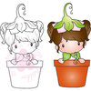 CC Designs - Swiss Pixie Collection - Cling Mounted Rubber Stamps - Potted Lucy