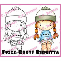 CC Designs - Swiss Pixie Collection - Cling Mounted Rubber Stamps - Fuzzy Boot Birgitta