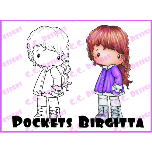 CC Designs - Swiss Pixie Collection - Cling Mounted Rubber Stamps - Pockets Birgitta