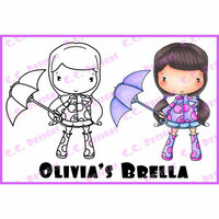 CC Designs - Swiss Pixie Collection - Cling Mounted Rubber Stamps - Olivias Brella