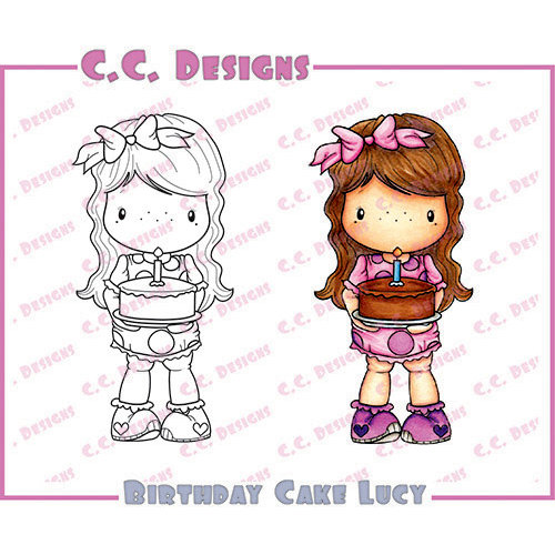 CC Designs - Swiss Pixie Collection - Cling Mounted Rubber Stamps - Birthday Cake Lucy