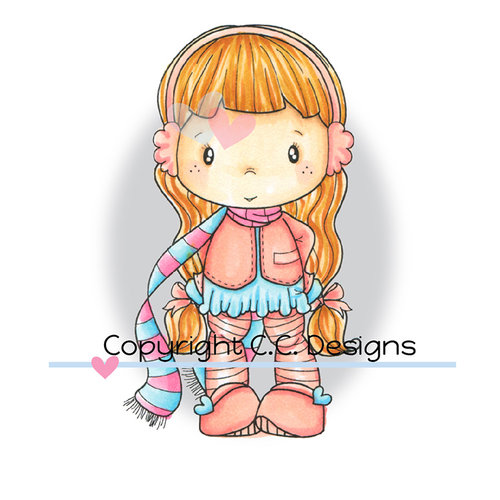 CC Designs - Swiss Pixie Collection - Cling Mounted Rubber Stamps - Lucy with Scarf
