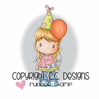 CC Designs - Swiss Pixie Collection - Cling Mounted Rubber Stamps - Balloon Lucy