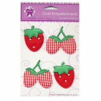 Creative Charms - Eye Candy Collection - Fabric Embellishments - Strawberry Assortment, CLEARANCE