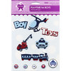 Creative Charms - Eye Candy Collection - Felt Stickers and Epoxy Brads - Playtime Boy