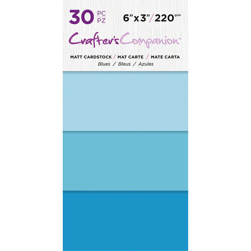 Crafter's Companion - Matte Cardstock Pack - 30 Sheets - Blues
