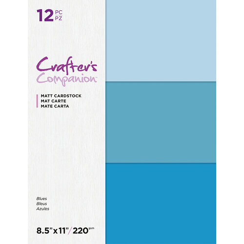 Crafter's Companion - Matte Cardstock Pack - 12 Sheets - Blues