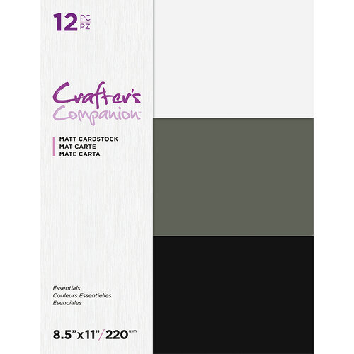 Crafter's Companion - Matte Cardstock Pack - 12 Sheets - Essentials