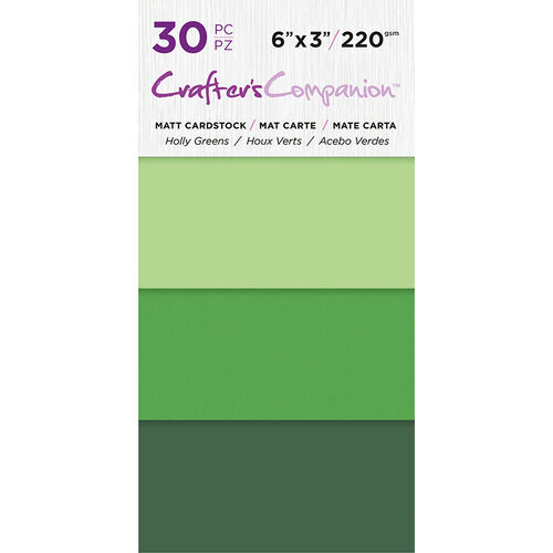Crafter's Companion - Matte Cardstock Pack - 30 Sheets - Holly Greens