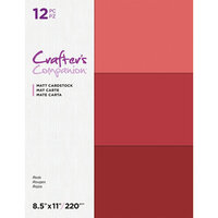 Crafter's Companion - Matte Cardstock Pack - 12 Sheets - Reds