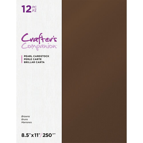 Crafter's Companion - Pearl Cardstock Pack - 12 Sheets - Brown