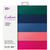 Crafter's Companion - 12 x 12 Pearl Paper Pad - Blush and Blue