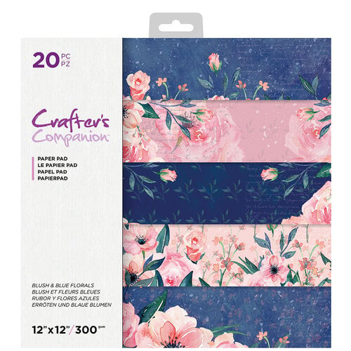 Crafter's Companion - 12 x 12 Paper Pad - Blush and Blue Florals