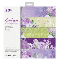 Crafter's Companion - 12 x 12 Paper Pad - Sage and Purple Florals