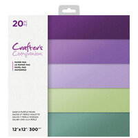 Crafter's Companion - 12 x 12 Pearl Paper Pad - Sage and Purple