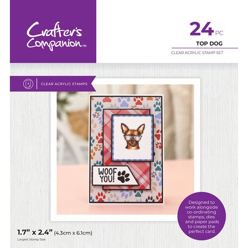 Crafter's Companion - Pets Rule Collection - Clear Acrylic Stamps - Top Dog