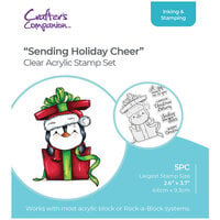 Crafter's Companion - Clear Acrylic Stamp Set - Sending Holiday Cheer