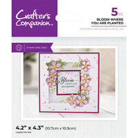 Crafter's Companion - Clear Photopolymer Stamp And Die Set - Bloom Where You Are Planted
