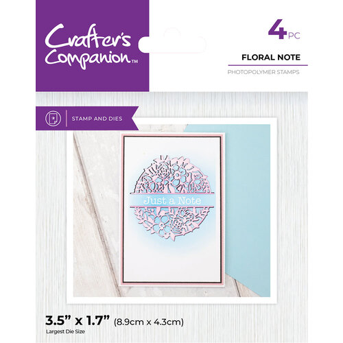 Crafter's Companion - Clear Photopolymer Stamp And Die Set - Floral Note