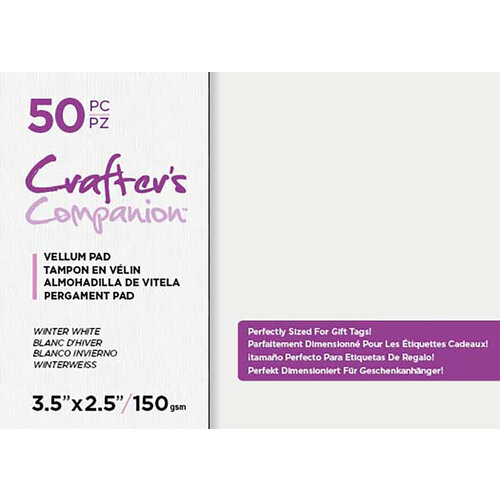 Crafter's Companion - 3.5 x 2.5 Vellum Pad - Winter White