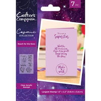 Crafter's Companion - Cosmic Collection - Clear Acrylic Stamps - A6 Sentiments - Reach for the Stars