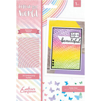 Crafter's Companion - Colour Your World Collection - 5 x 7 2D Embossing Folder - Rainbow Hearts