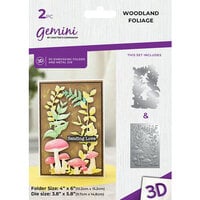 Crafter's Companion - Gemini - Die and 3D Embossing Folder Set - Woodland Foliage