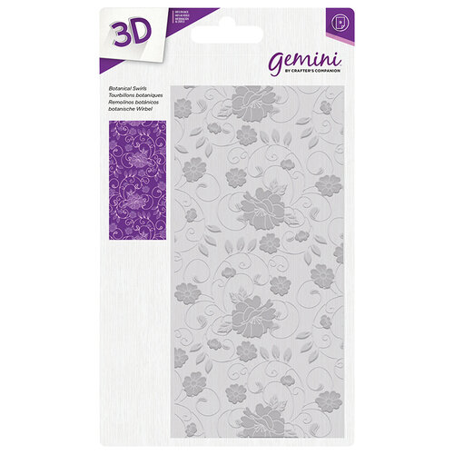 Gemini 3D Embossing Folder 5.75 x 2.75-Botanical Swirls 