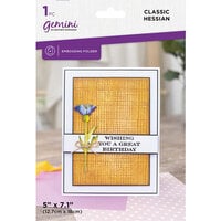 Crafter's Companion - Gemini - 5 x 7 2D Embossing Folder - Classic Hessian