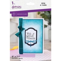 Crafter's Companion - Gemini - 5 x 7 2D Embossing Folder - Spin a Yard