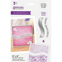 Crafter's Companion - Gemini - Embossing Folder, Die and Clear Photopolymer Stamp Set - With Love