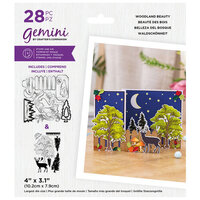 Crafter's Companion - Gemini - Clear Acrylic Stamp and Die Set - 3D Scene Builder - Woodland Beauty
