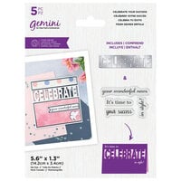 Crafter's Companion - Gemini - Clear Acrylic Stamp and Die Set - Celebrate Your Success