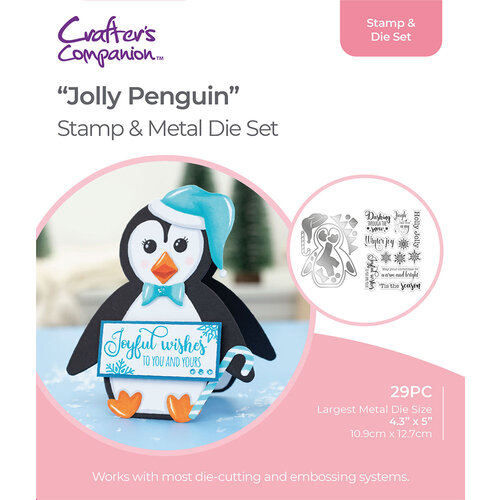 Crafter's Companion - Gemini - Clear Acrylic Stamp and Die Set - Jolly Penguin