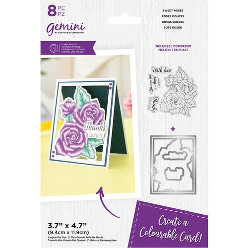 Crafter's Companion - Gemini - Clear Acrylic Stamp and Die Set - Sent With  Love