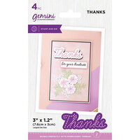 Crafter's Companion - Simple Stitch Collection - Gemini - Clear Acrylic Stamp and Die Set - Thanks