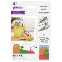 Crafter's Companion - Gemini - Clear Photopolymer Stamp and Die Set - Zig Zag 3D Scene - In The Country