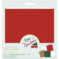 Violet Studio - Home For Christmas Collection - 6 x 6 Cards and Envelopes - Blanks - 8 Pack
