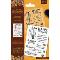Crafter's Companion - Natures Garden Autumn Blessings Collection - Acrylic Stamps - Heartfelt Wishes