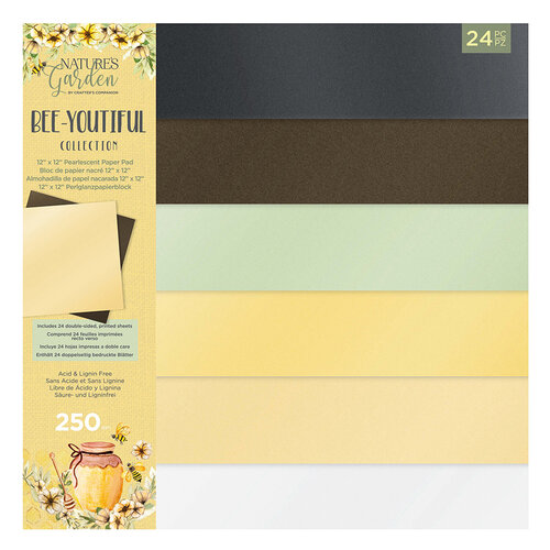 Crafter's Companion - Natures Garden Collection - 12 x 12 Luxury Pearlescent Card Pad - Bee-Youtiful
