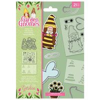 Crafter's Companion - Nature's Garden Gnomes Collection - Clear Acrylic Stamp, Die and Stencil Set - Gnome Girl