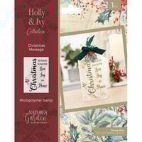 Crafter's Companion - Holly & Ivy Collection - Clear Photopolymer Stamps - Nature's Garden - Christmas Message