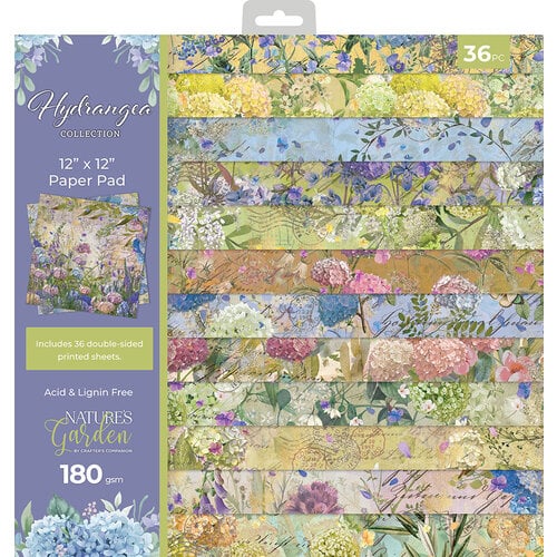 Crafter's Companion - Nature's Garden Hydrangea Collection - 12 x 12 Paper Pad