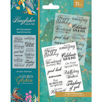 Crafter's Companion - Nature's Garden Kingfisher Collection - Clear Acrylic Stamps - All Occasion Sentiments