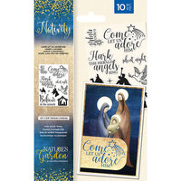 Crafter's Companion - Christmas - Natures Garden Nativity Collection - Clear Acrylic Stamp - Come Let Us Adore Him