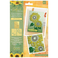 Crafter's Companion - Nature's Garden Sunflower Collection - 3D Embossing Folder and Stencil Set - Sumptuous Sunflowers