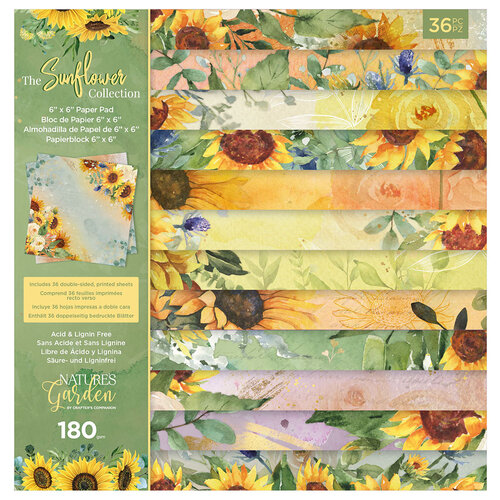 Crafter's Companion - Nature's Garden Sunflower Collection - 6 x 6 Paper Pad